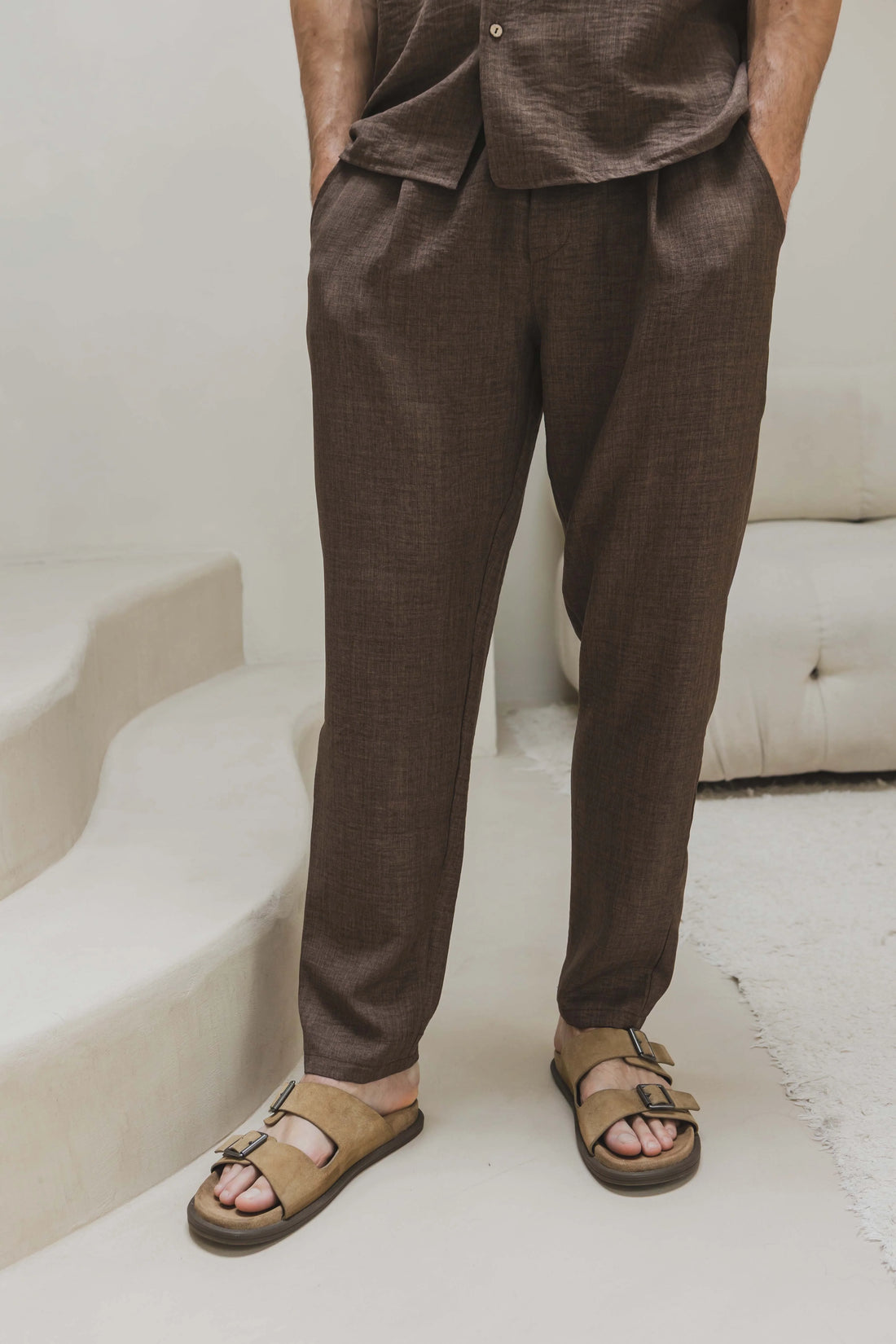 Set van overhemd met korte mouwen en broek