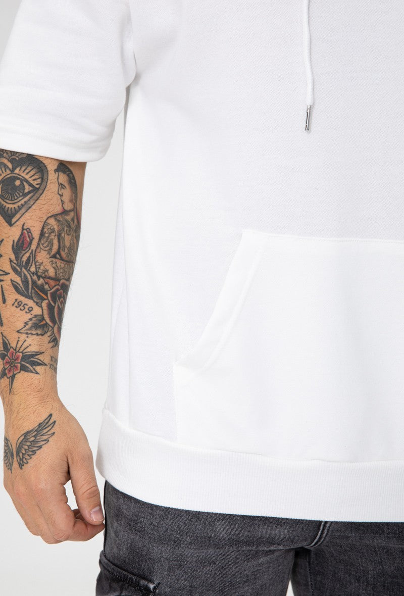 Sweatshirt met logo en korte mouwen