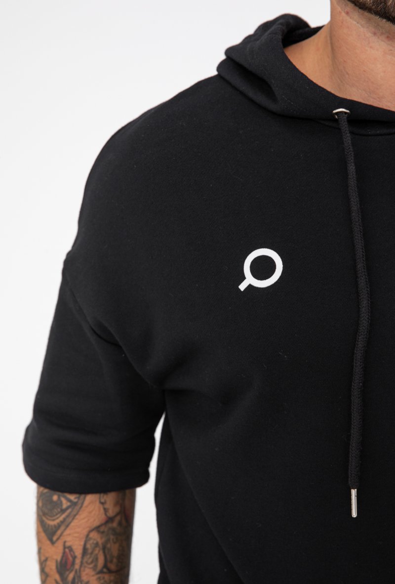 Sweatshirt met logo en korte mouwen