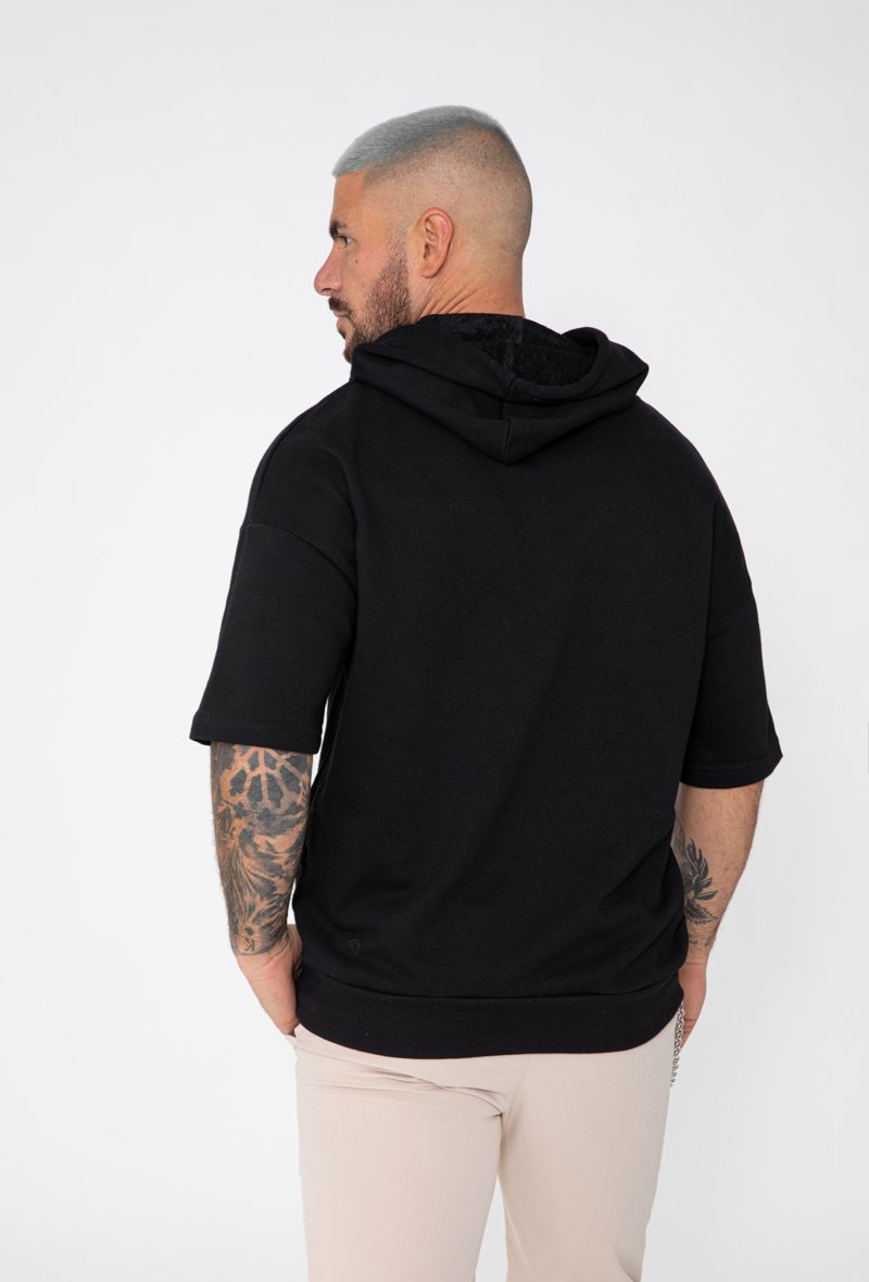 Sweatshirt met logo en korte mouwen