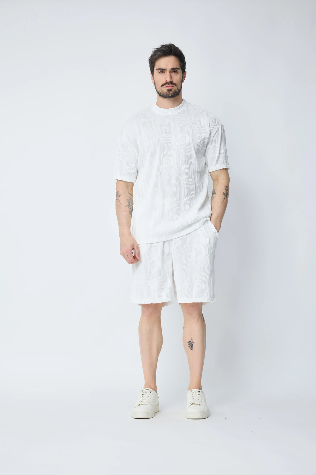 Set met effen shorts en t-shirt