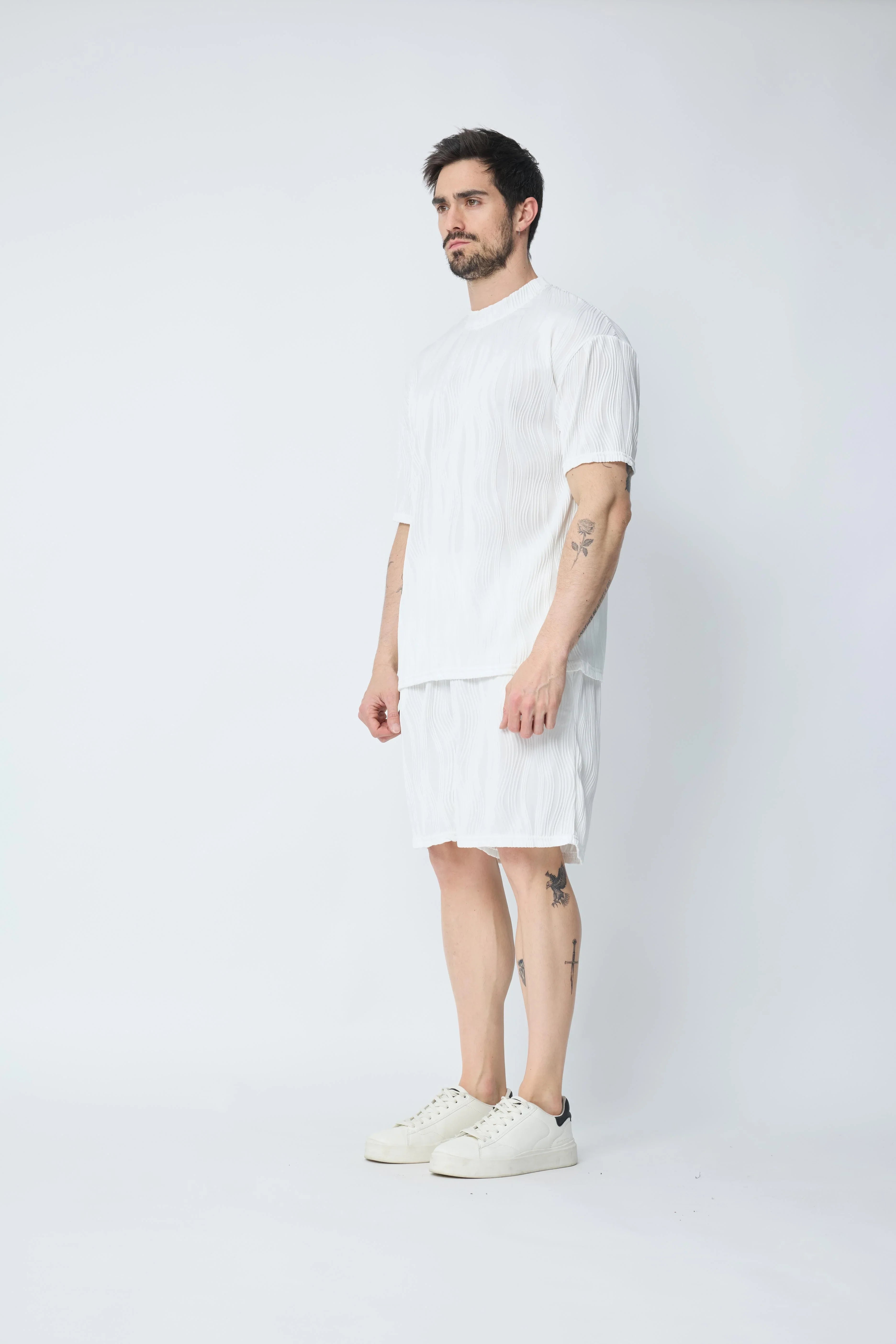 Set met effen shorts en t-shirt