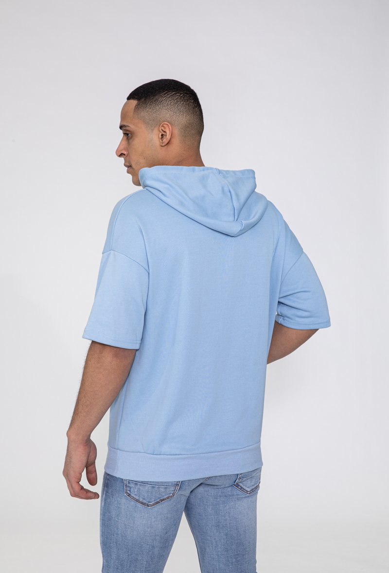 Sweatshirt met logo en korte mouwen