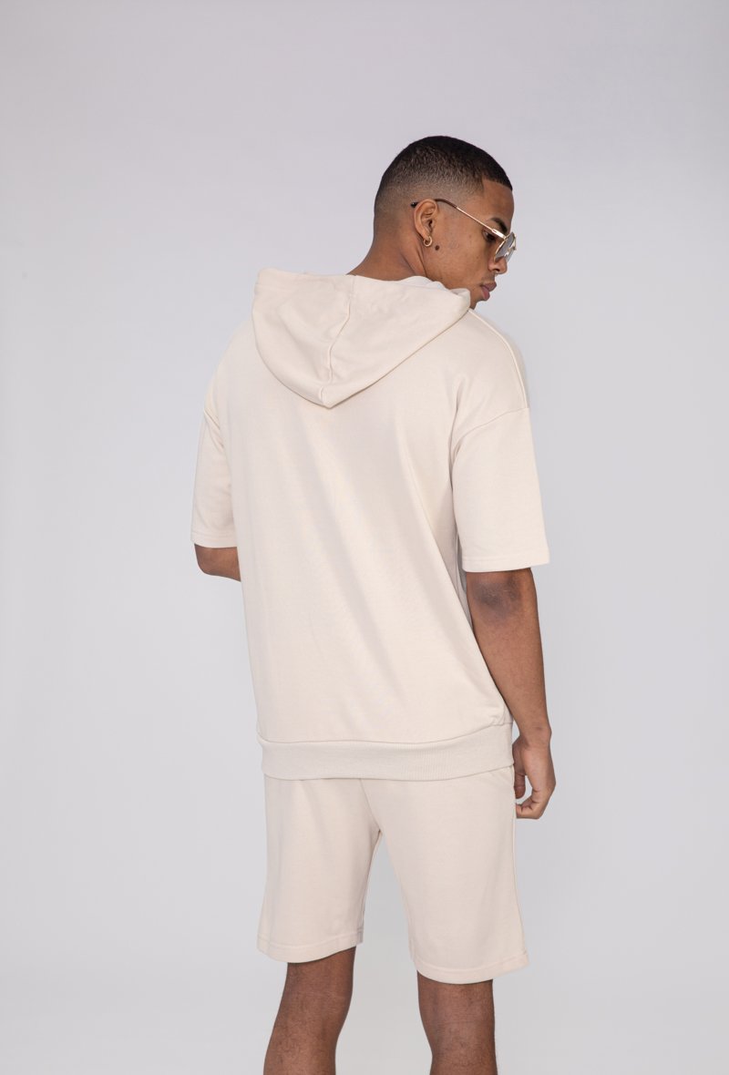 Sweatshirt met logo en korte mouwen