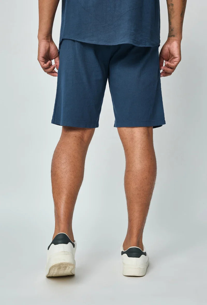 Lichtgewicht viscose shorts met linneneffect