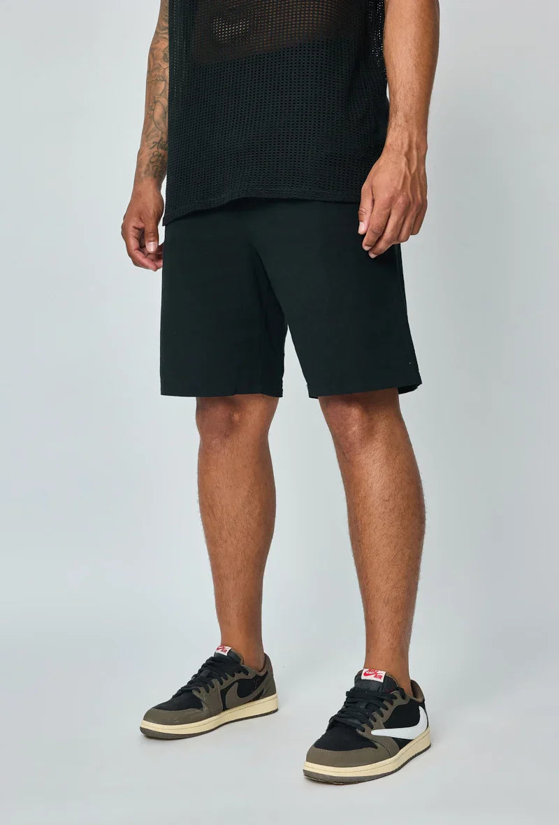 Lichtgewicht viscose shorts met linneneffect