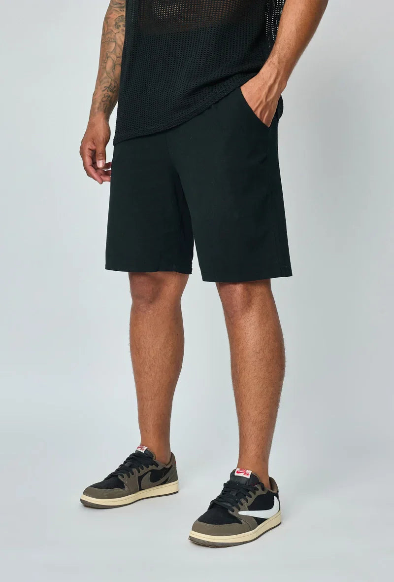 Lichtgewicht viscose shorts met linneneffect