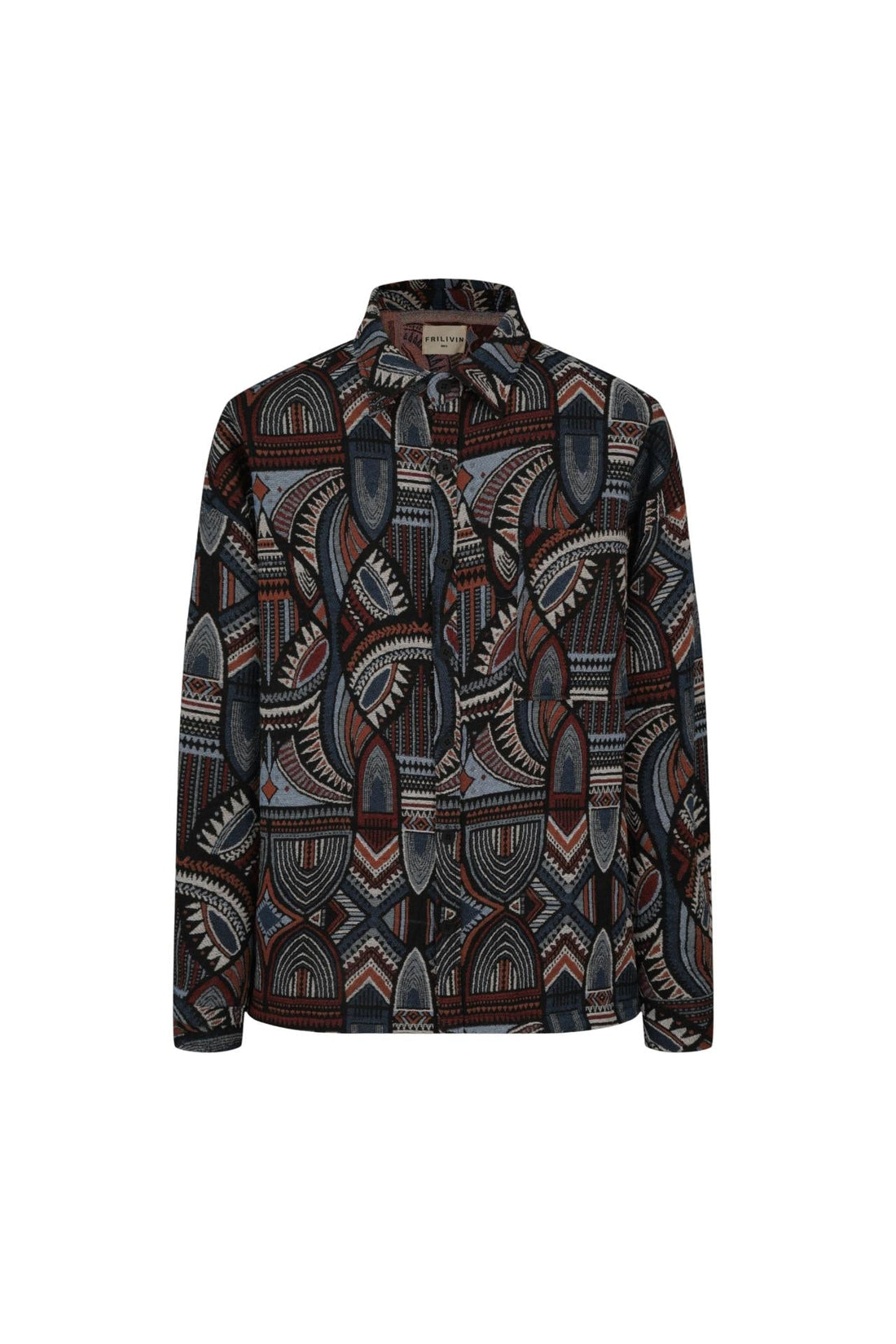 Azteekse print canvas overshirt