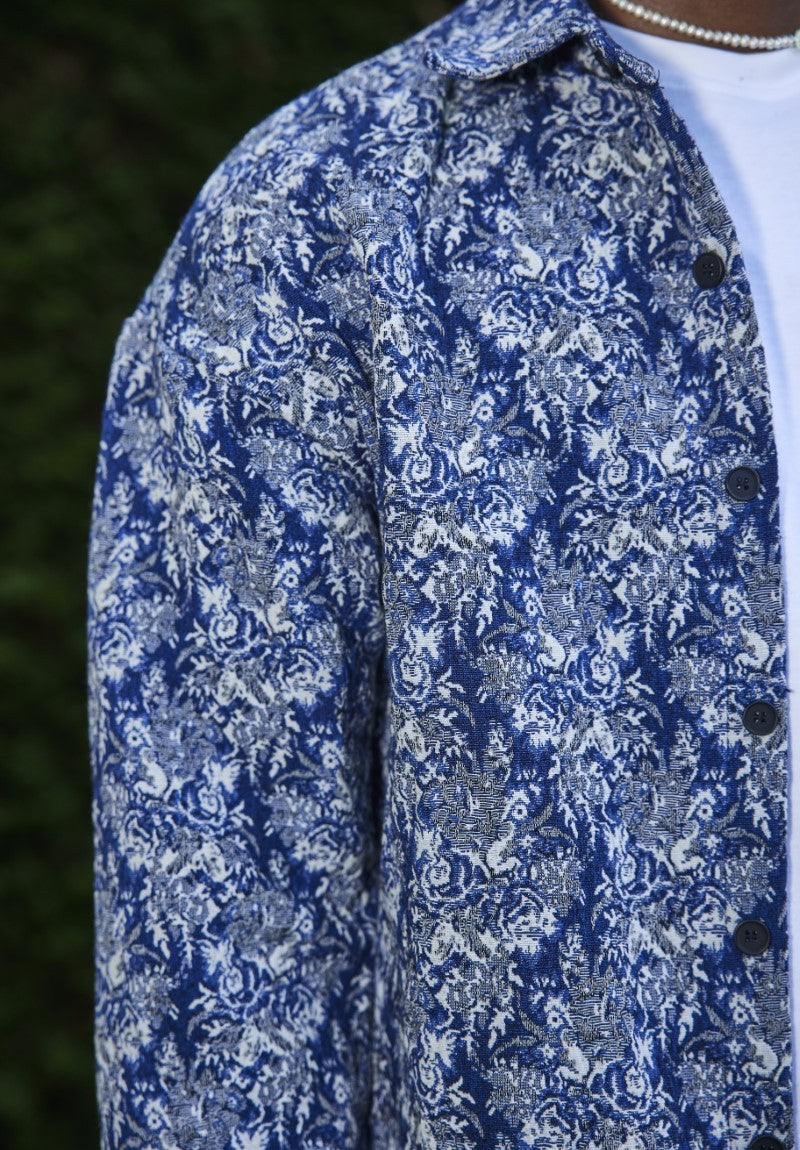 Azteekse print canvas overshirt