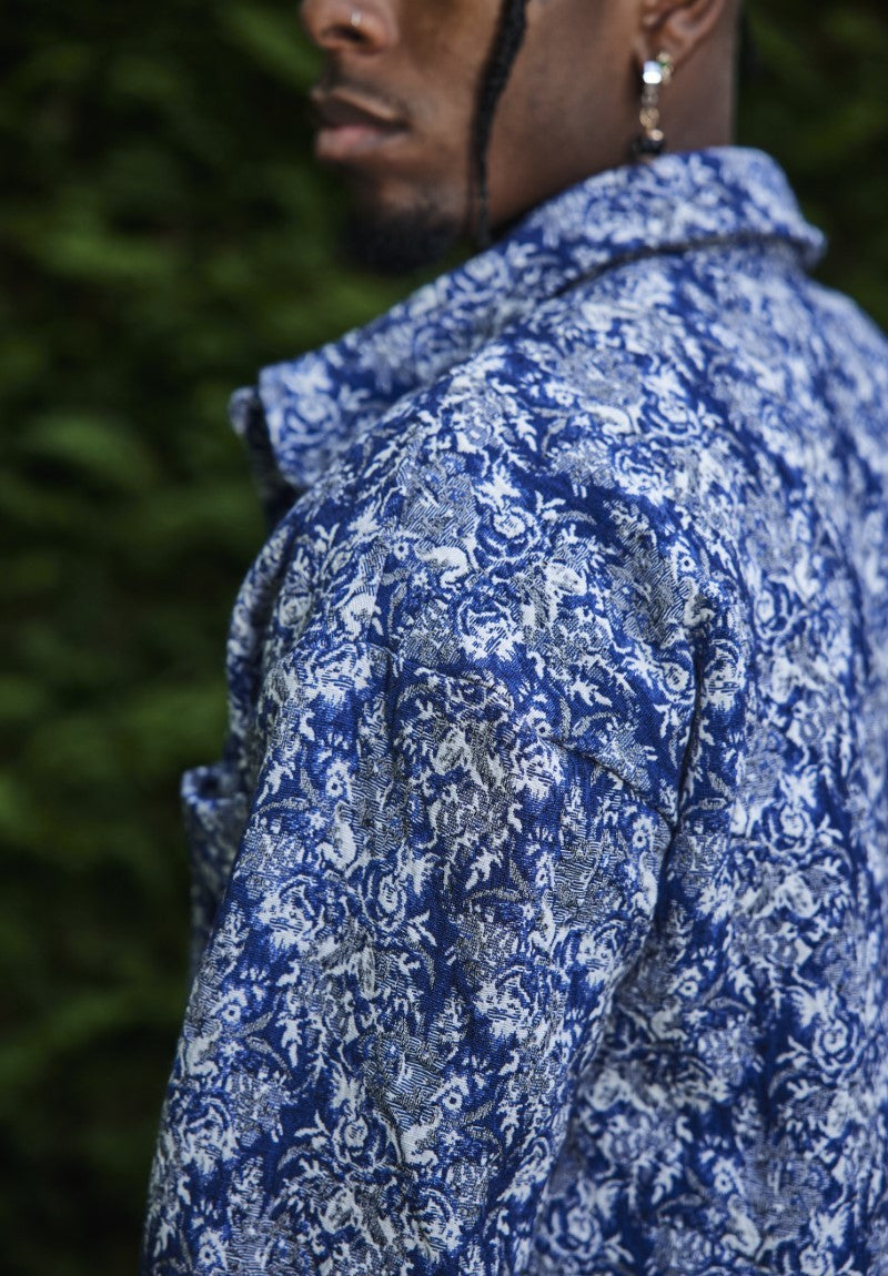 Azteekse print canvas overshirt