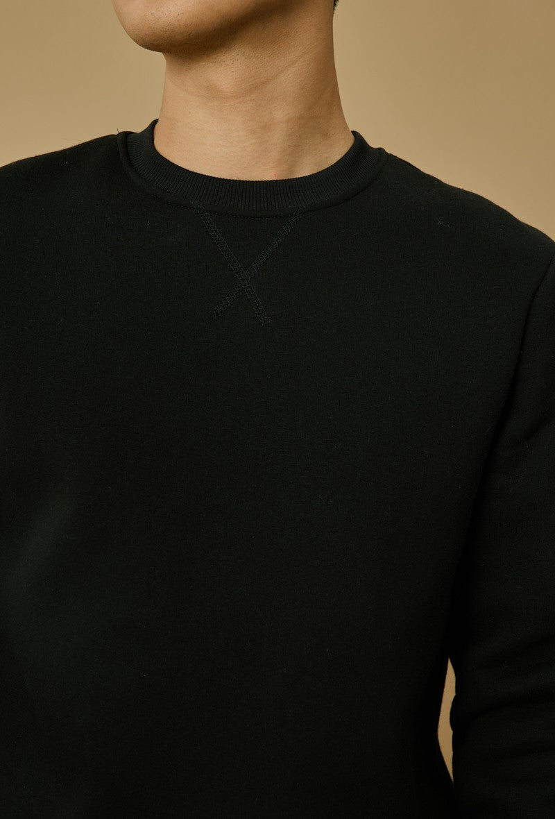 Basic sweatshirt met ronde hals