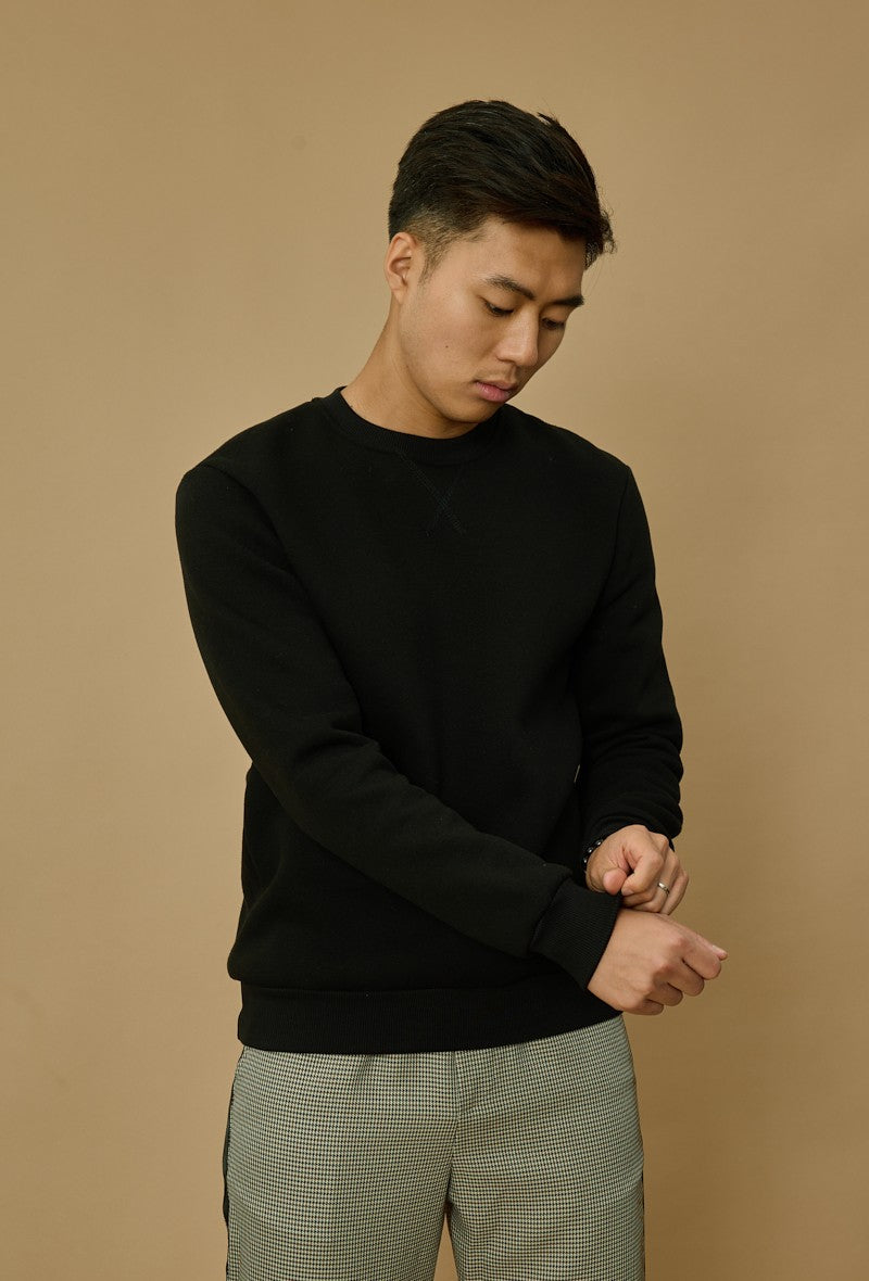 Basic sweatshirt met ronde hals