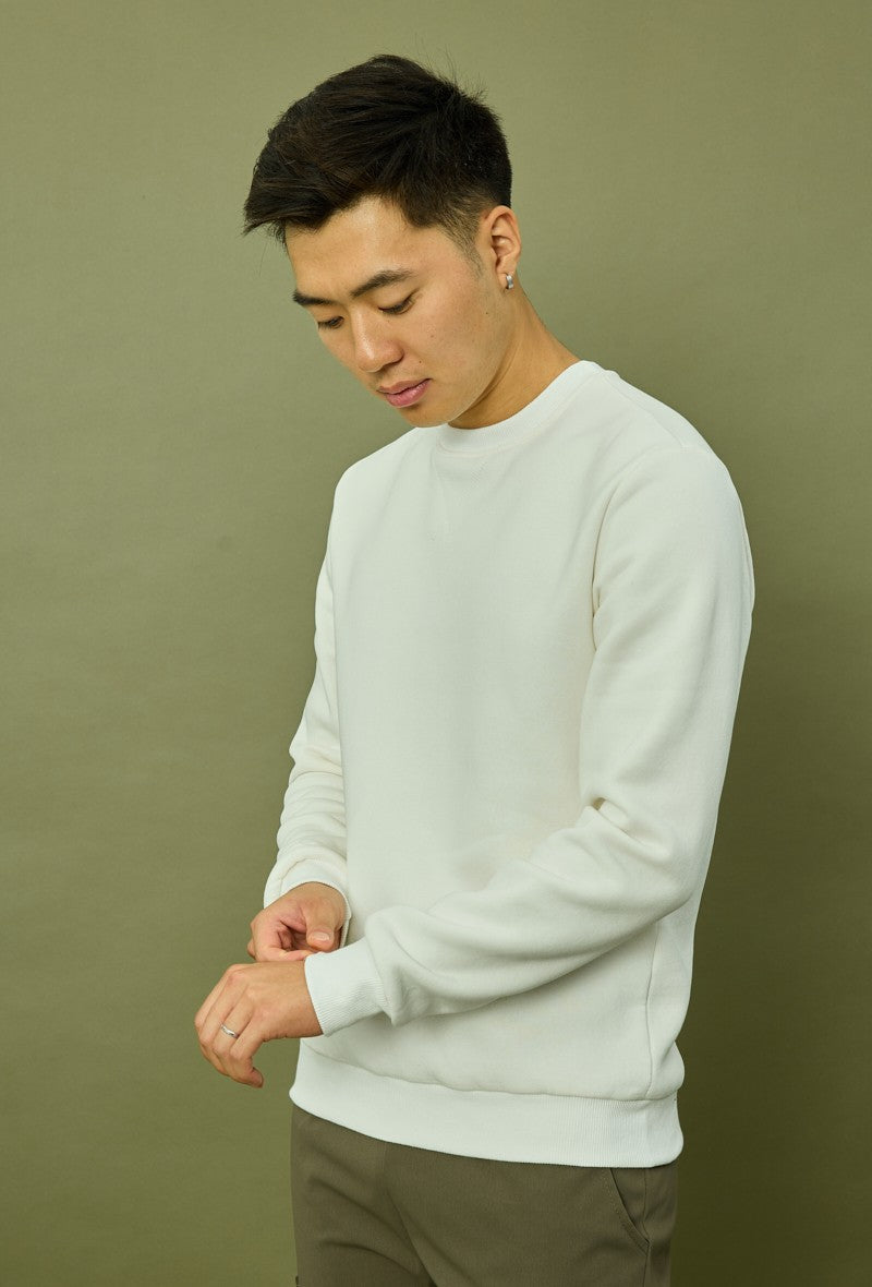 Basic sweatshirt met ronde hals