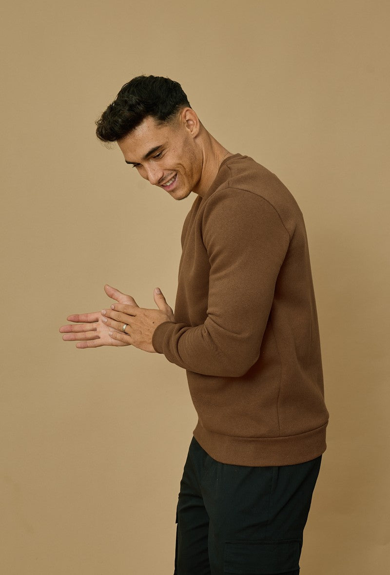 Basic sweatshirt met ronde hals