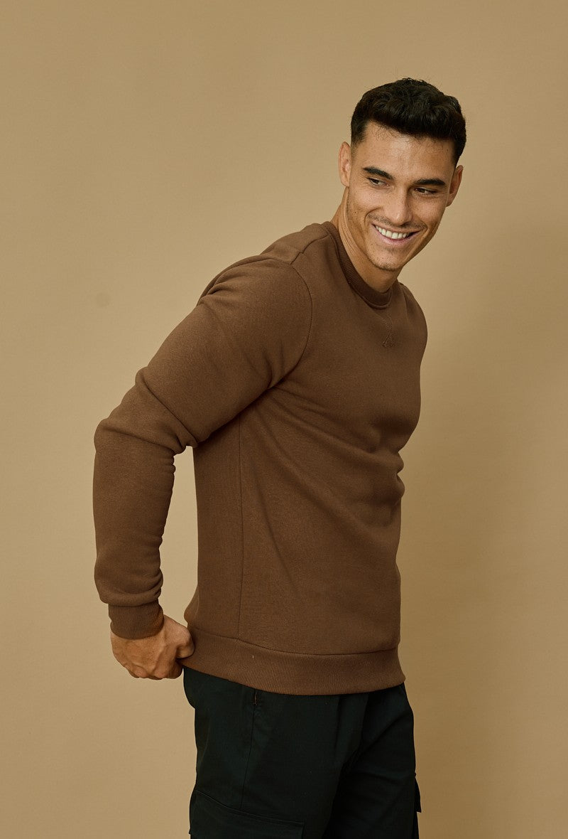 Basic sweatshirt met ronde hals