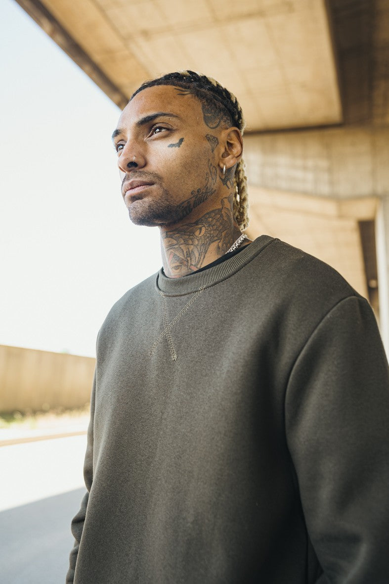 Basic sweatshirt met ronde hals