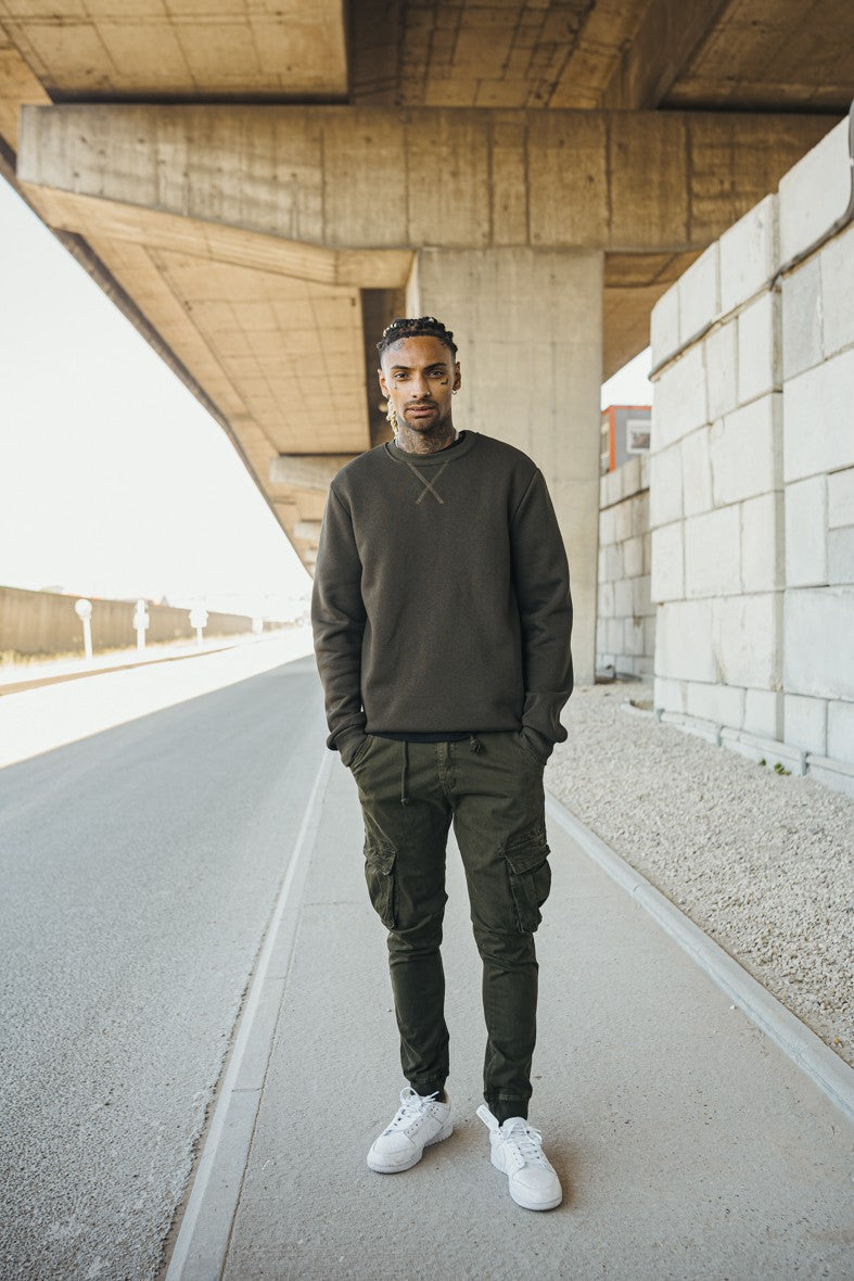 Basic sweatshirt met ronde hals