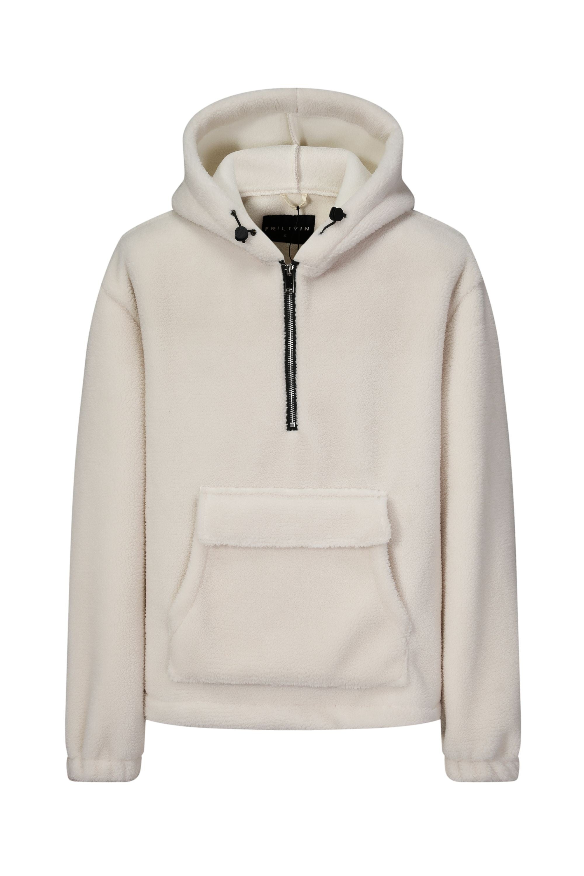 Fleece hoodie met rits