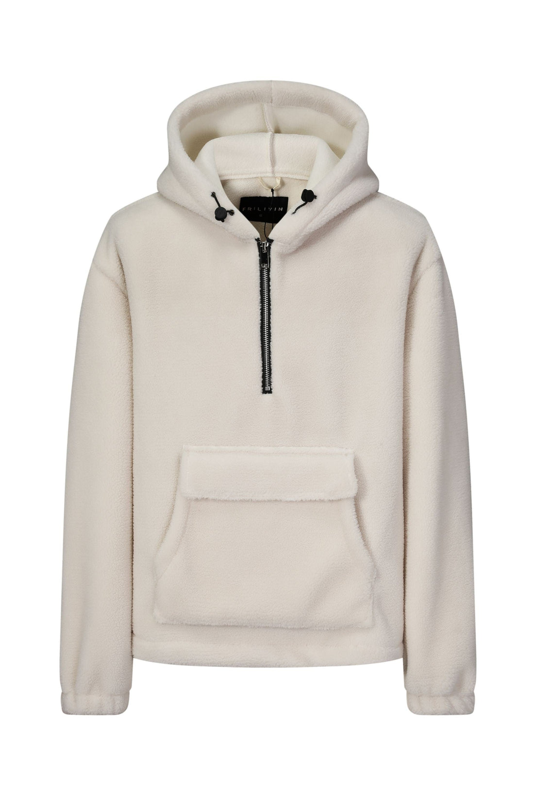 Fleece hoodie met rits