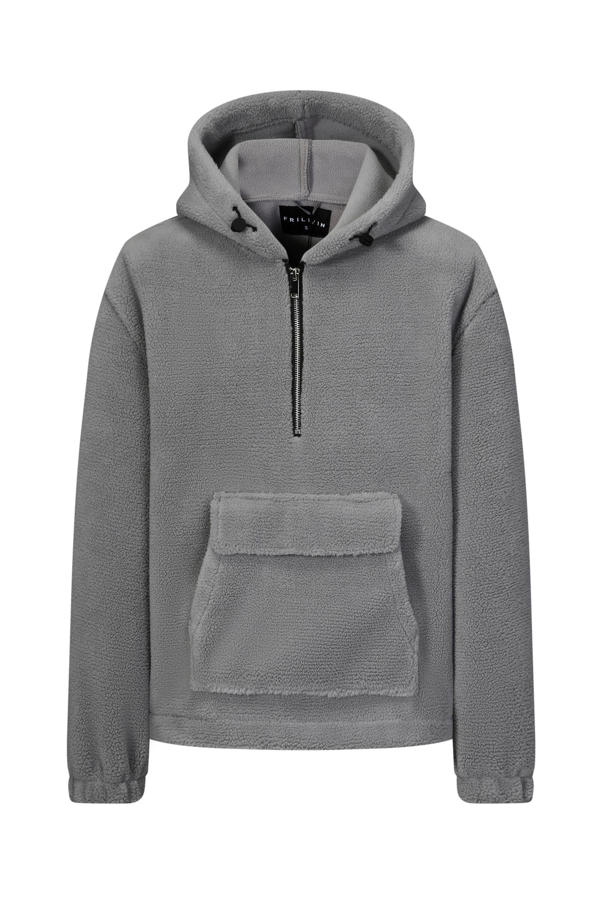 Fleece hoodie met rits