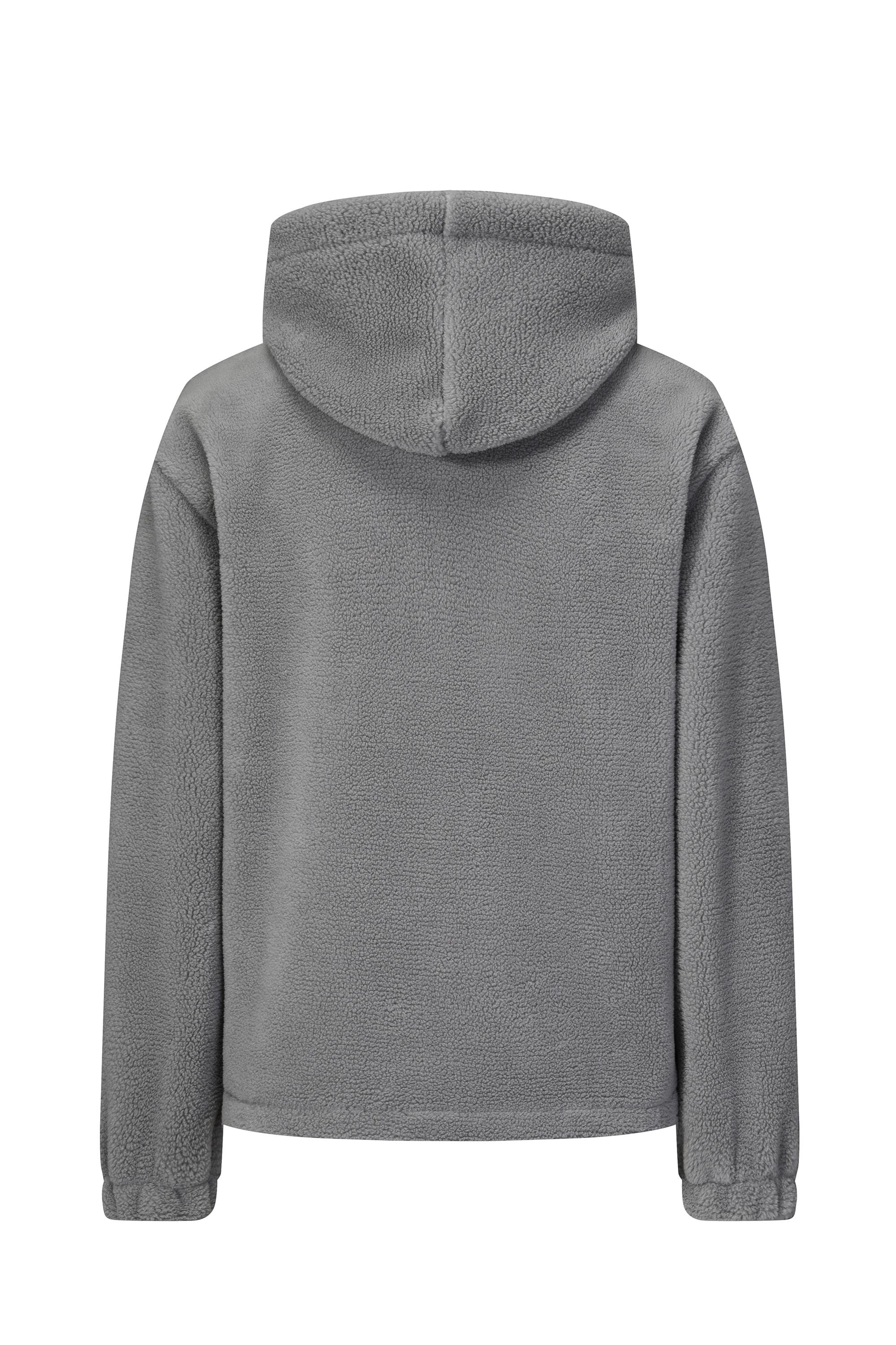 Fleece hoodie met rits