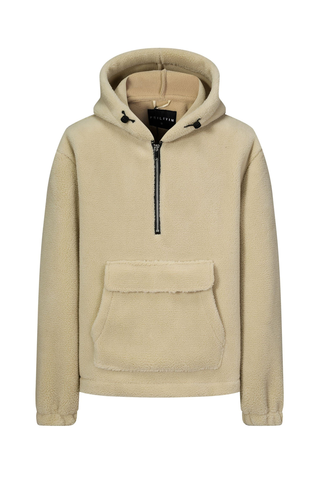 Fleece hoodie met rits