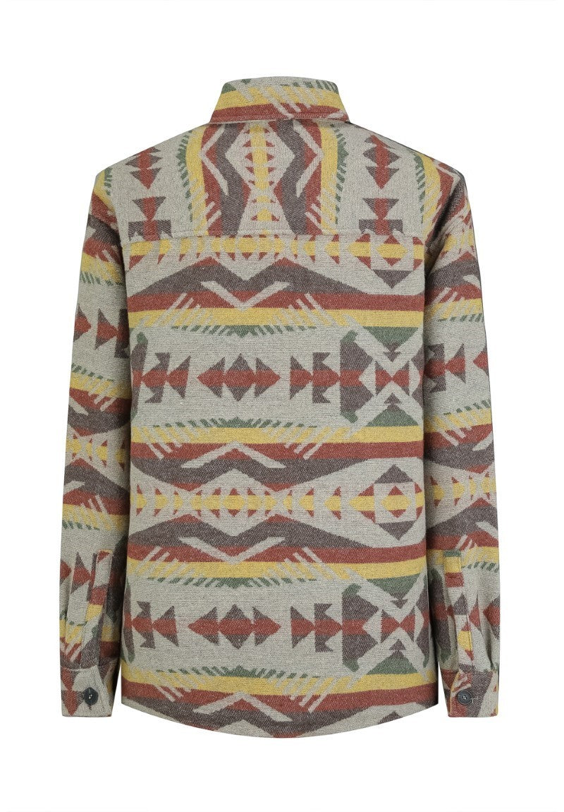 Geometrisch gebloemd overshirt