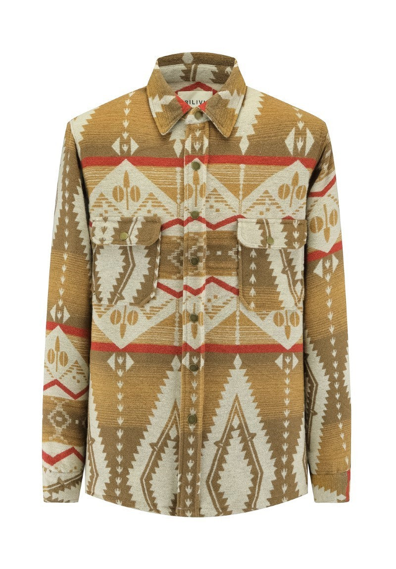 Overhemd met abstract patroon. Reverskraag