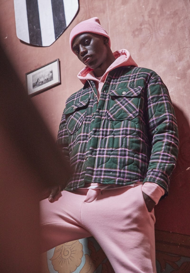 Geruit gewatteerd overshirt