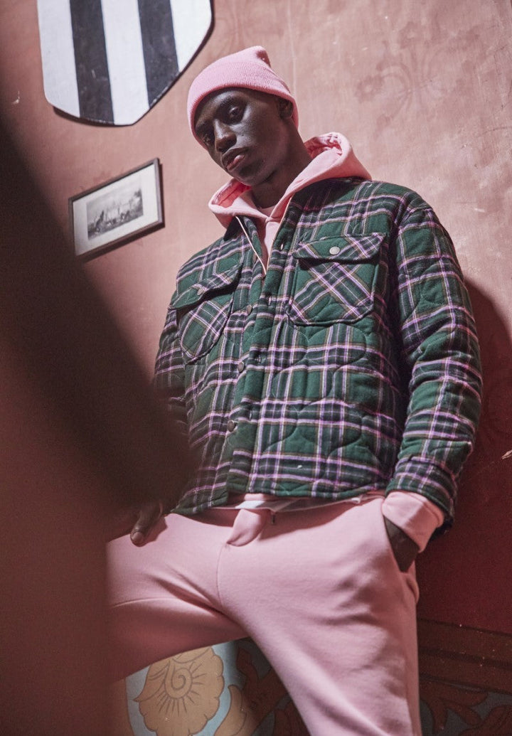 Geruit gewatteerd overshirt