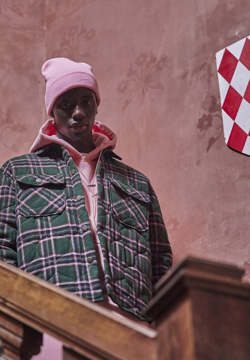 Geruit gewatteerd overshirt