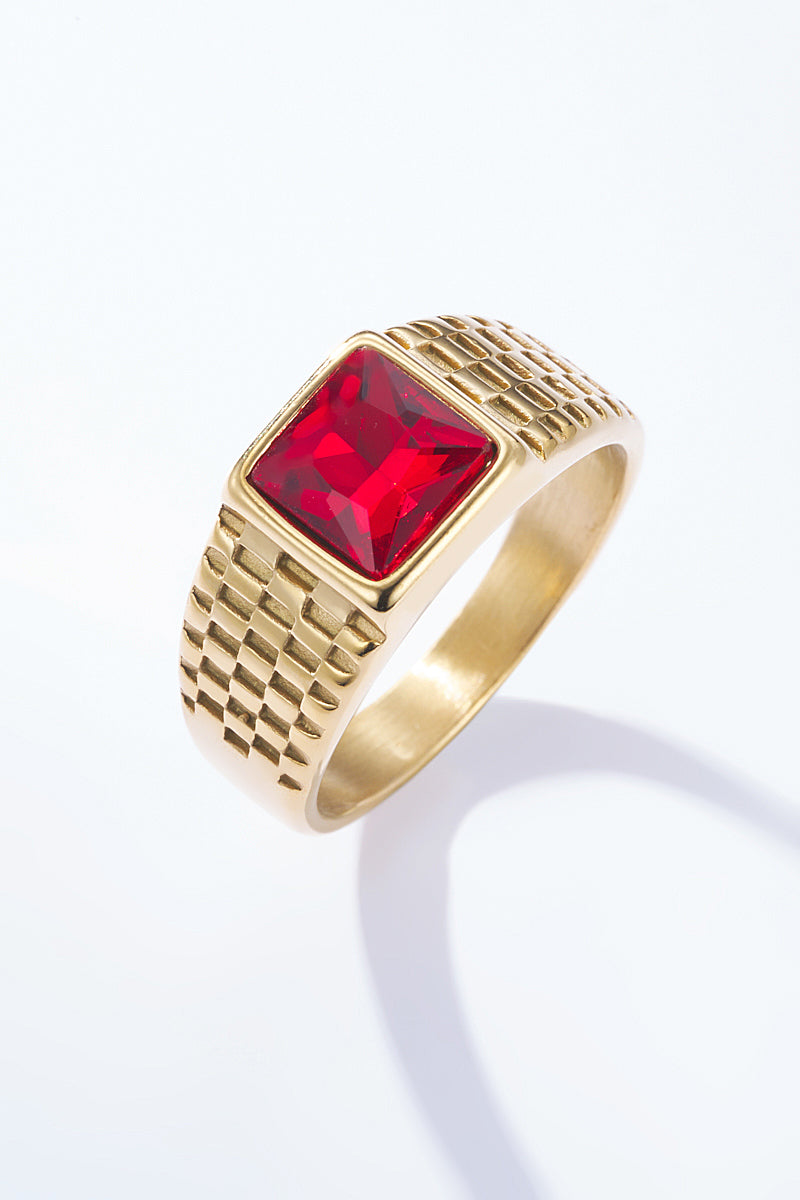 Ring met gekleurde steen