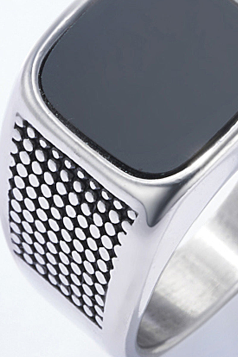 Zegelring met zwarte steen