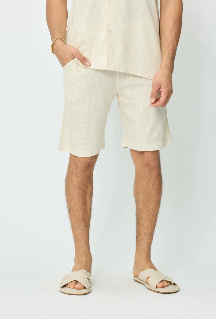 Korte broek met linneneffect