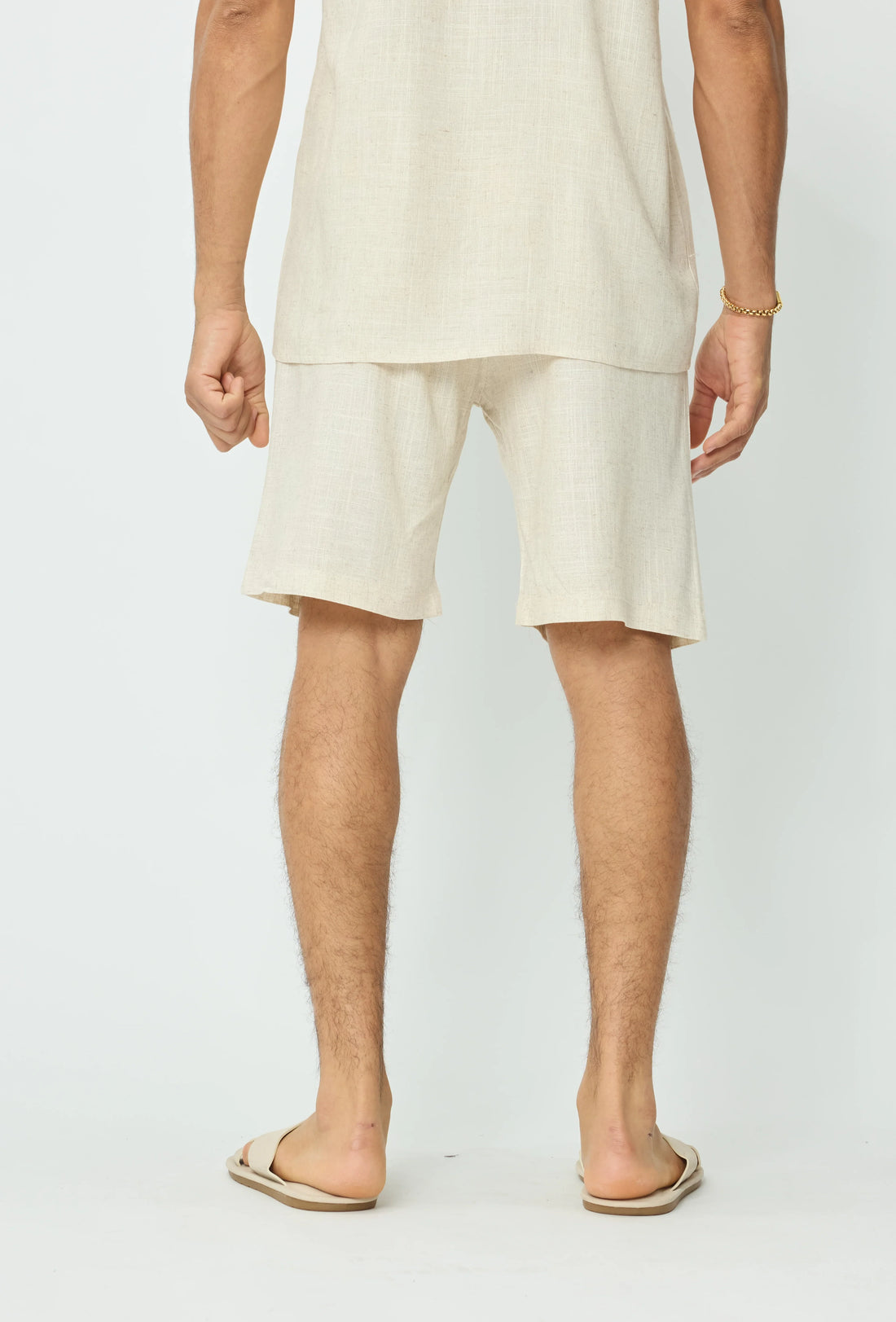 Korte broek met linneneffect