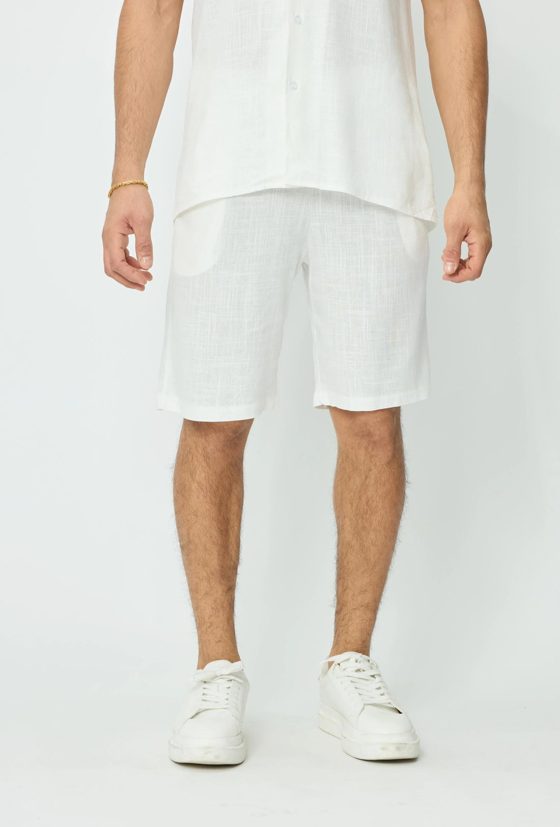 Korte broek met linneneffect