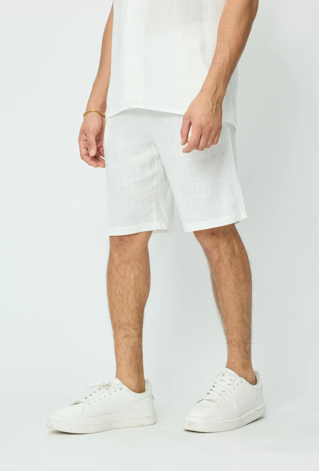 Korte broek met linneneffect