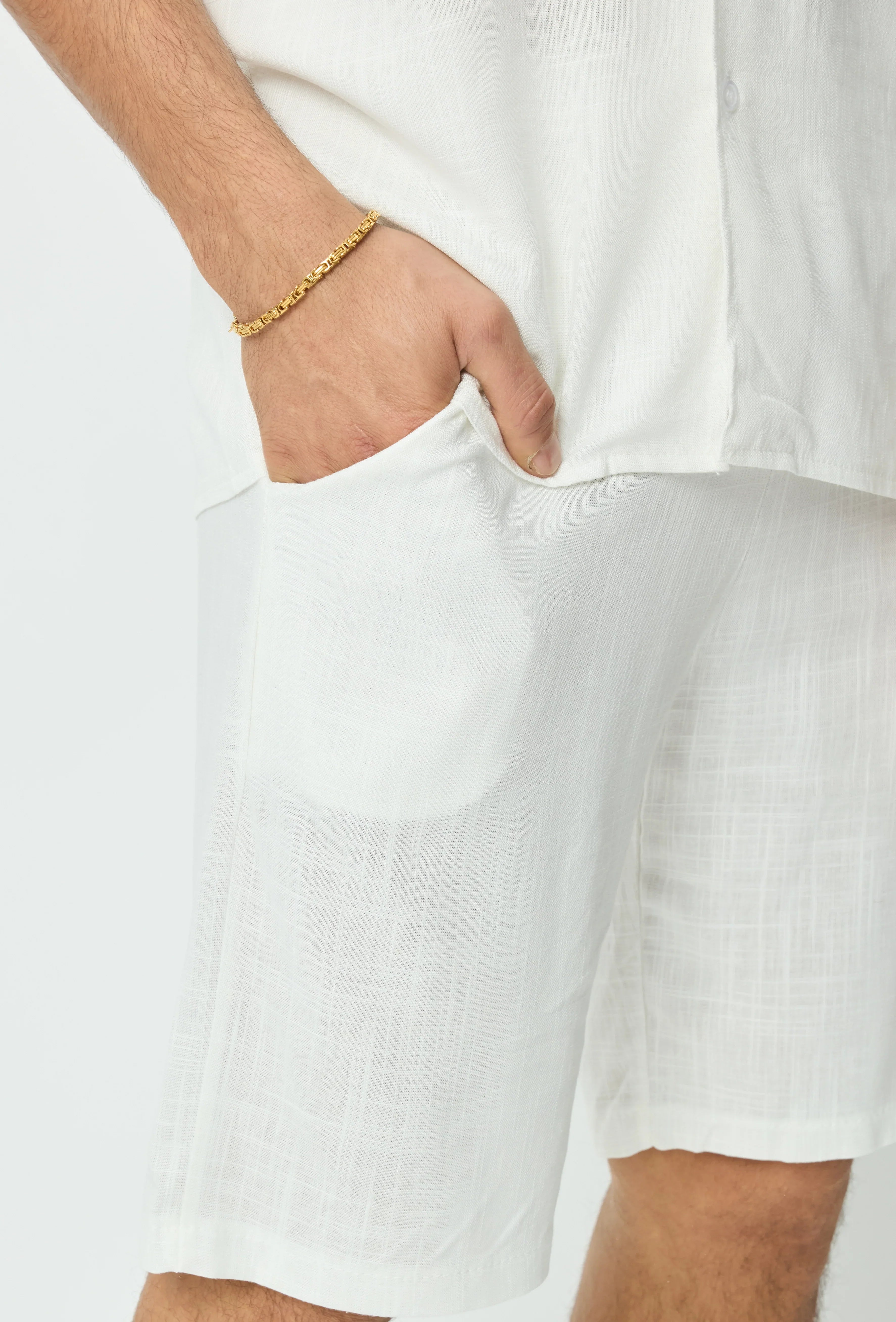 Korte broek met linneneffect