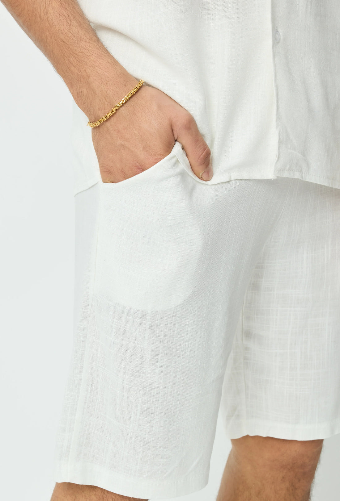 Korte broek met linneneffect