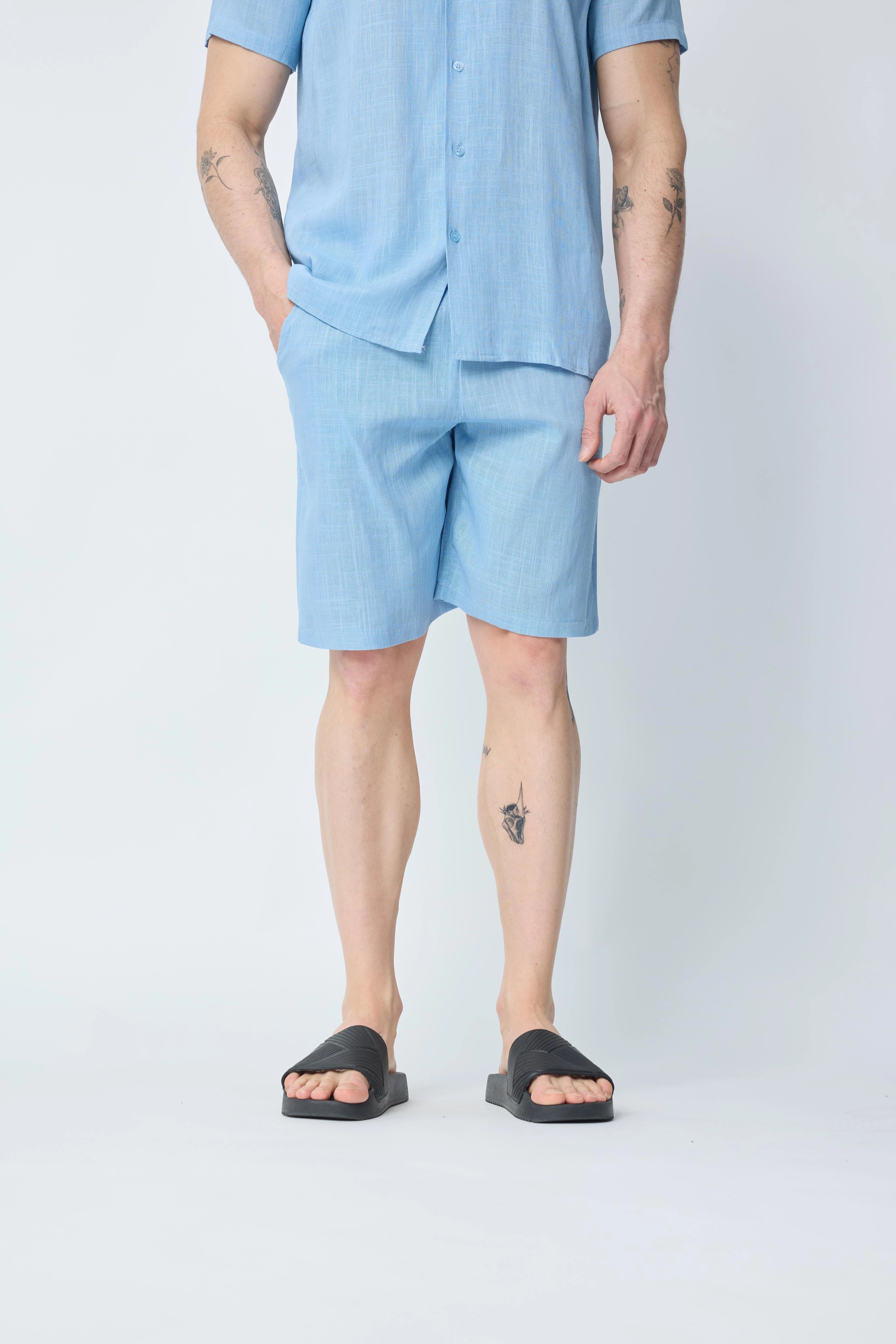 Korte broek met linneneffect