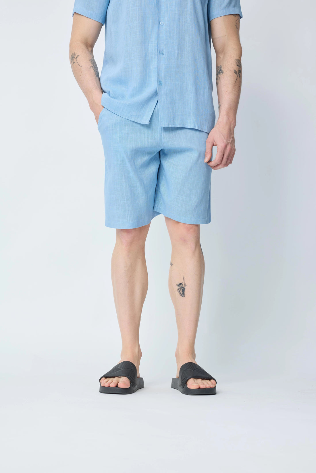 Korte broek met linneneffect