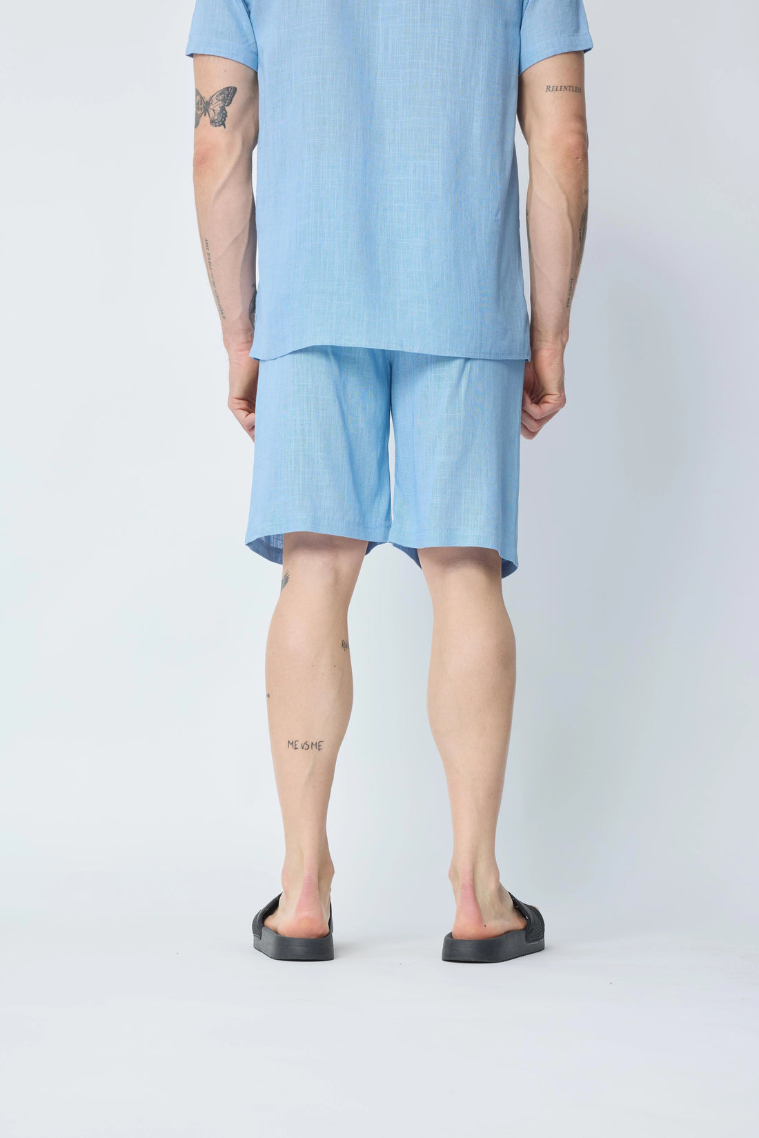 Korte broek met linneneffect