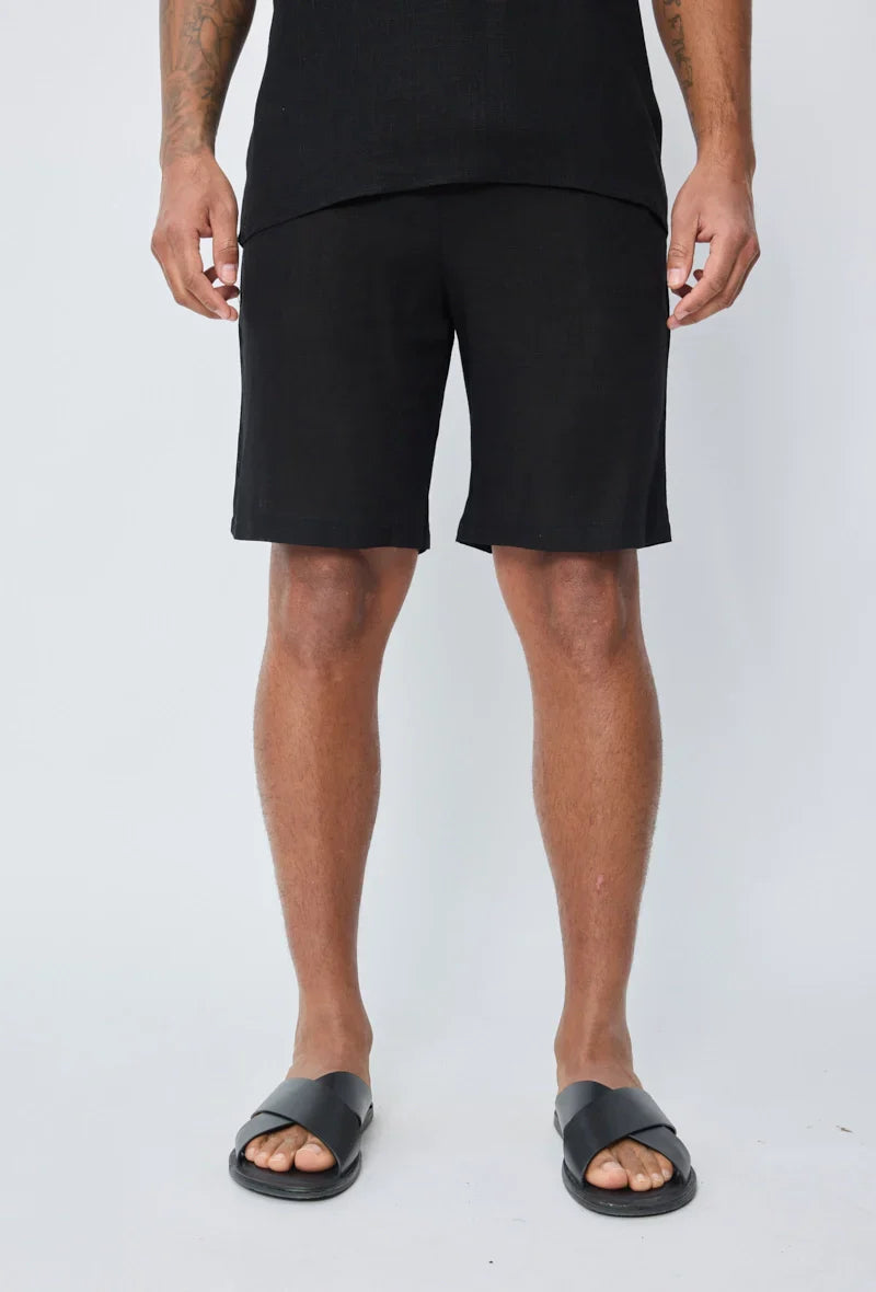 Korte broek met linneneffect