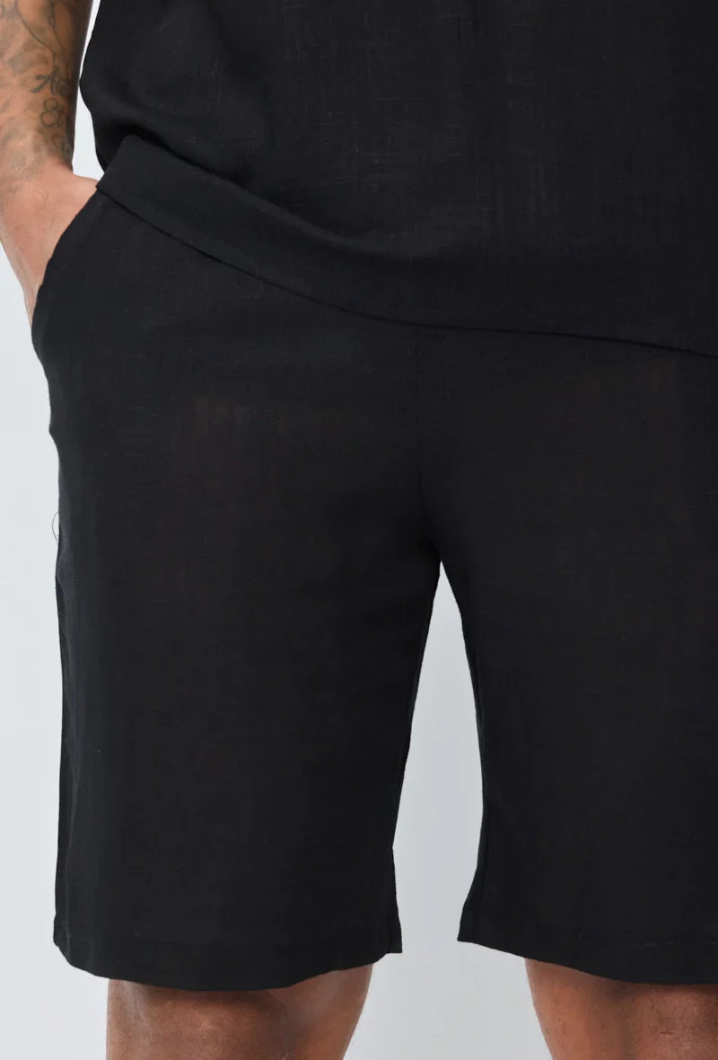 Korte broek met linneneffect