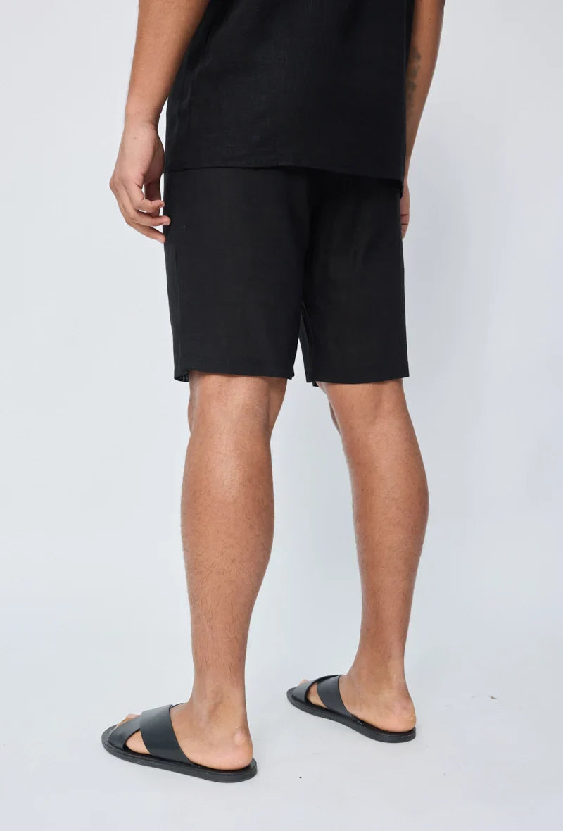 Korte broek met linneneffect