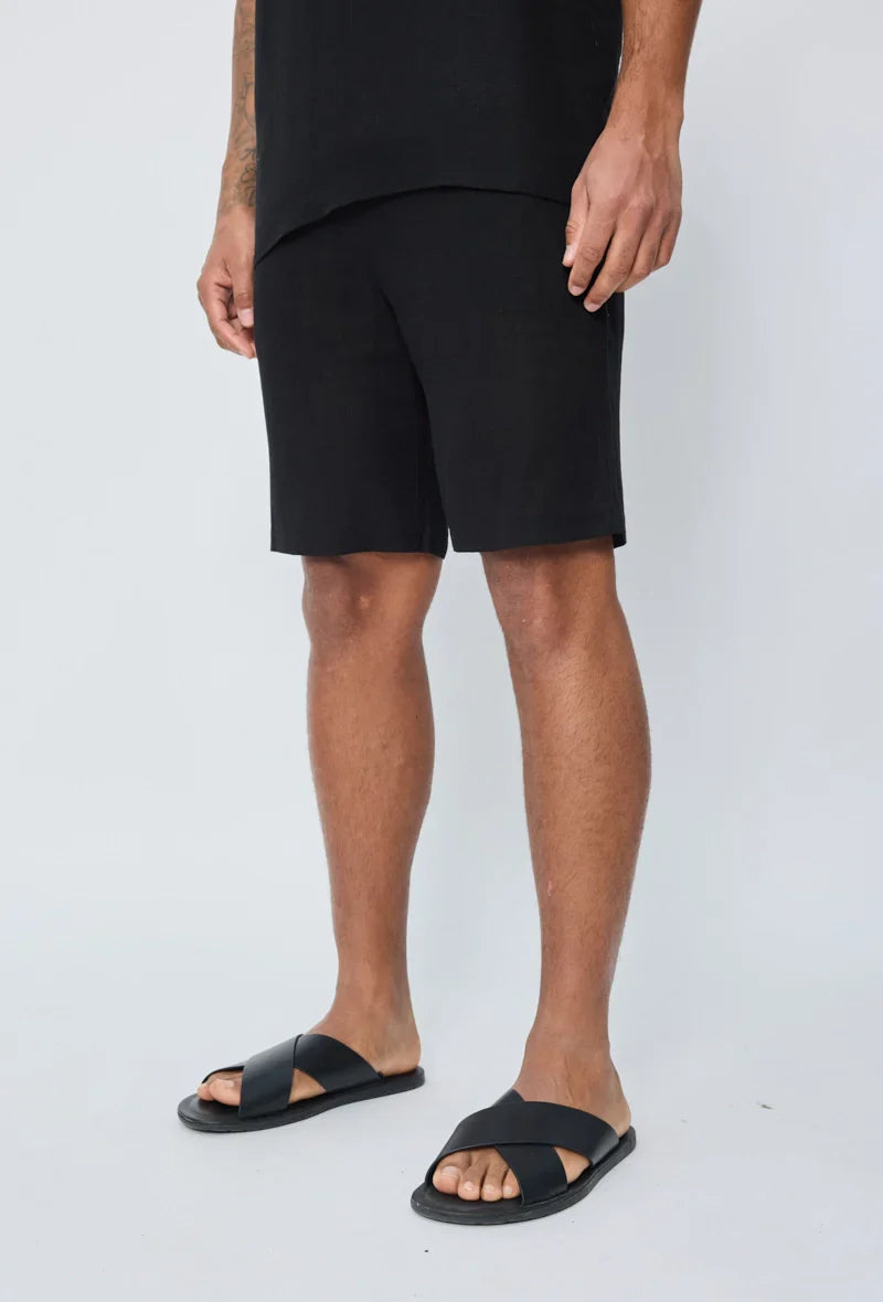 Korte broek met linneneffect