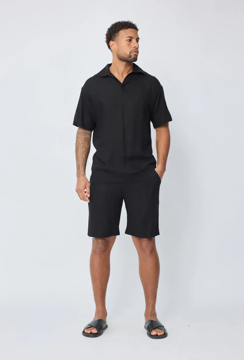 Korte broek met linneneffect