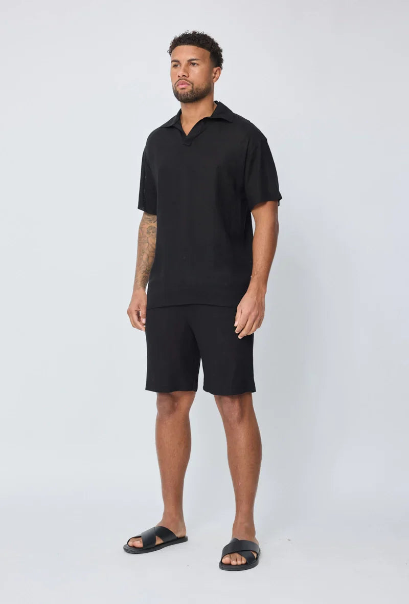 Korte broek met linneneffect