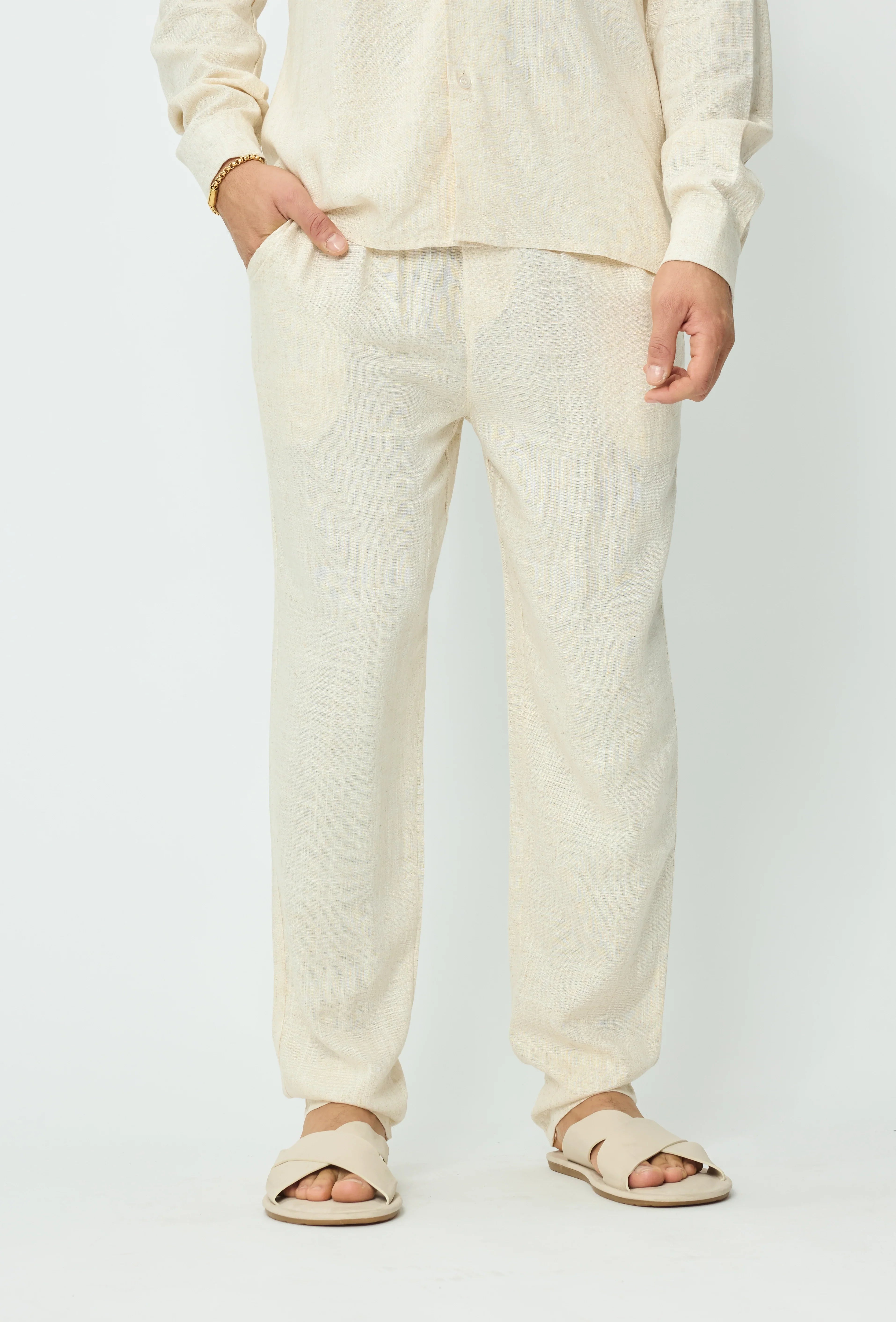 Broek met linneneffect