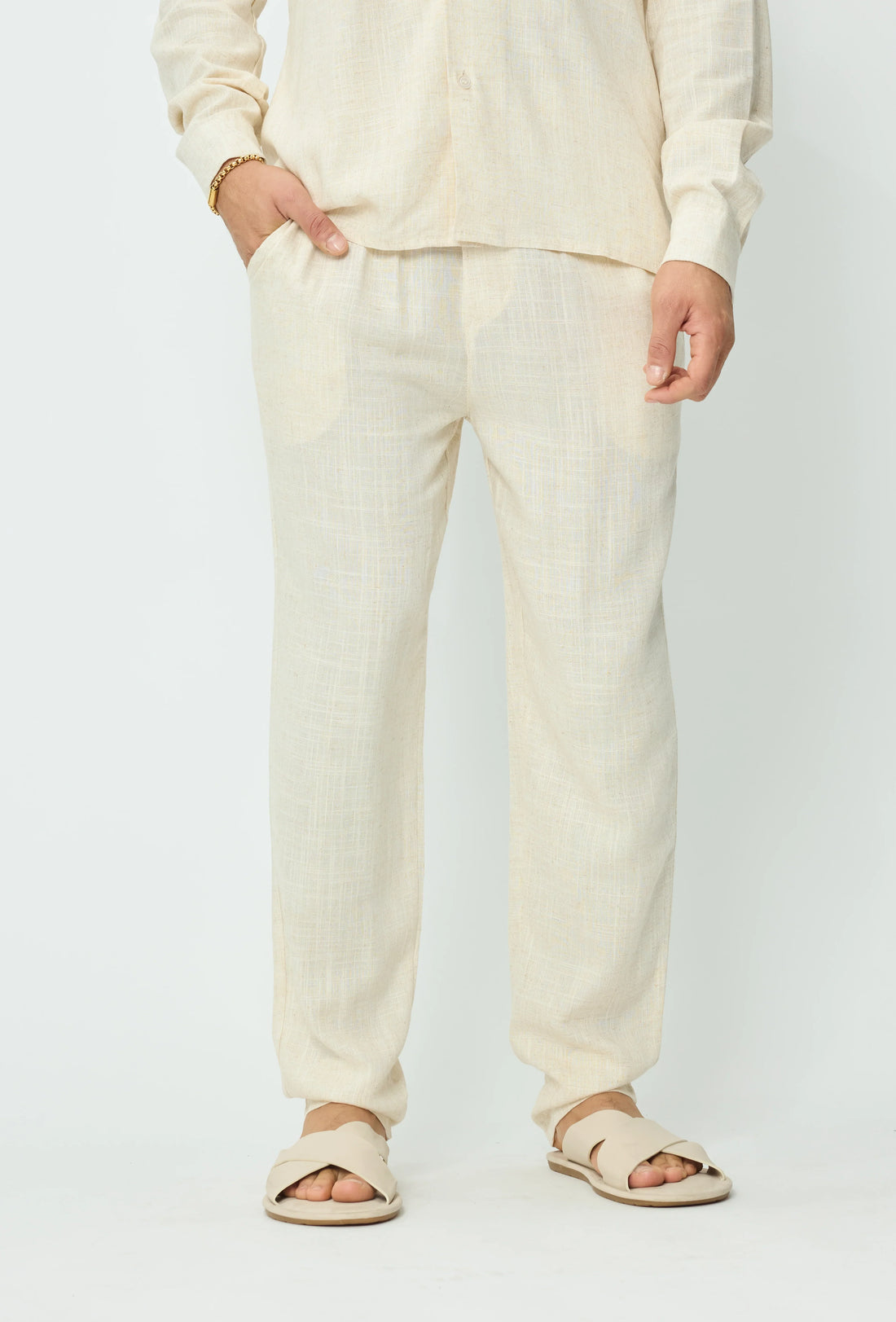 Broek met linneneffect